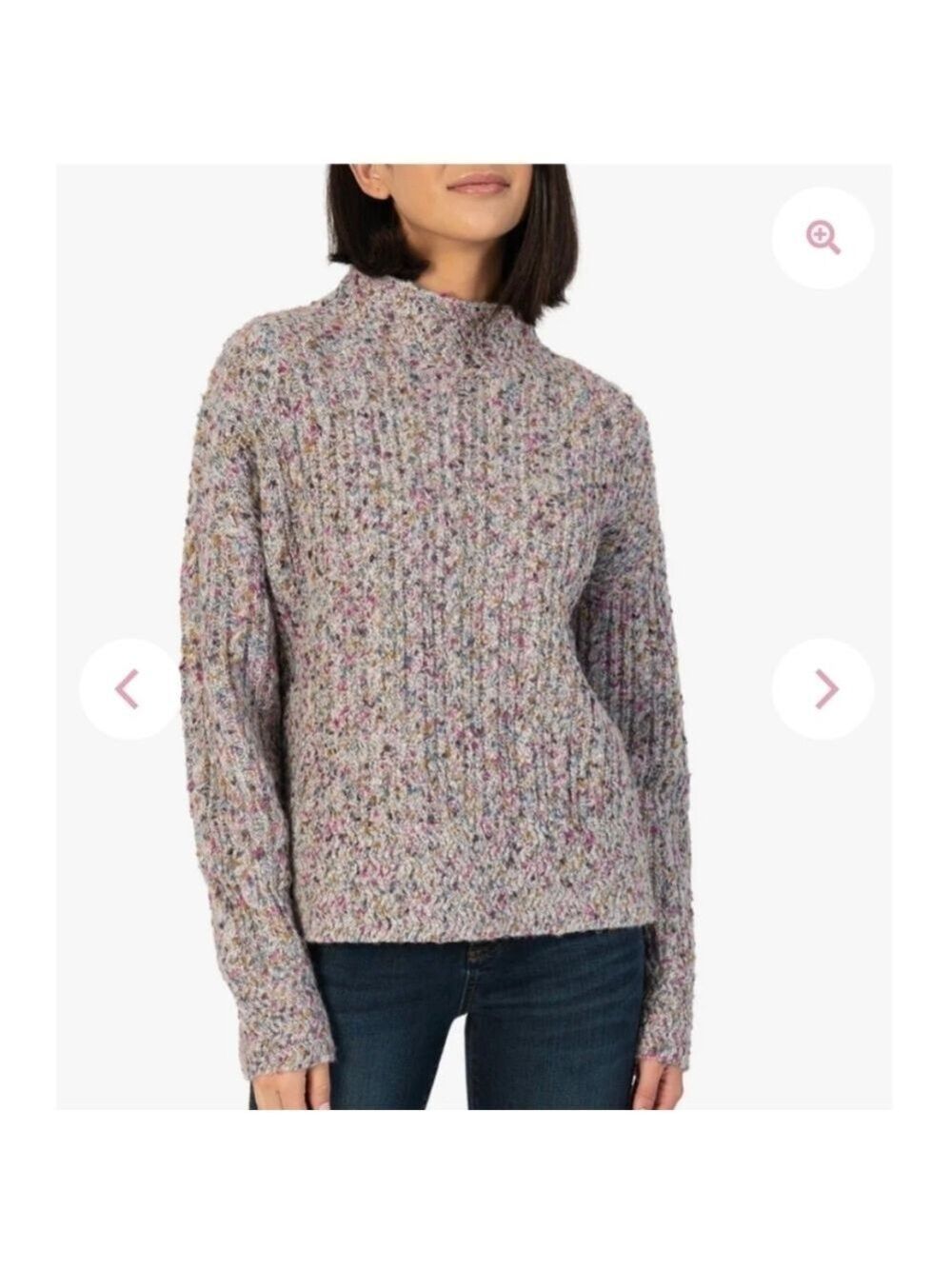 Kut from the Kloth multi-color Adah mock neck sweater Size XS EUC